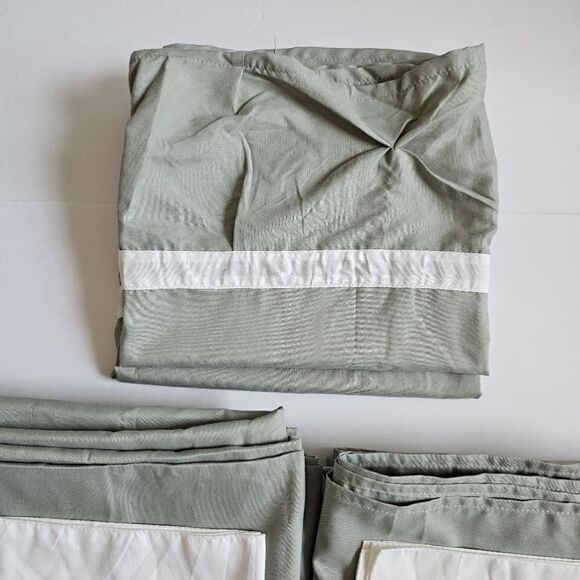 Chic Home 4 pieces panels for two windows , green - Picture 3 of 7